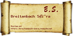 Breitenbach Sára névjegykártya